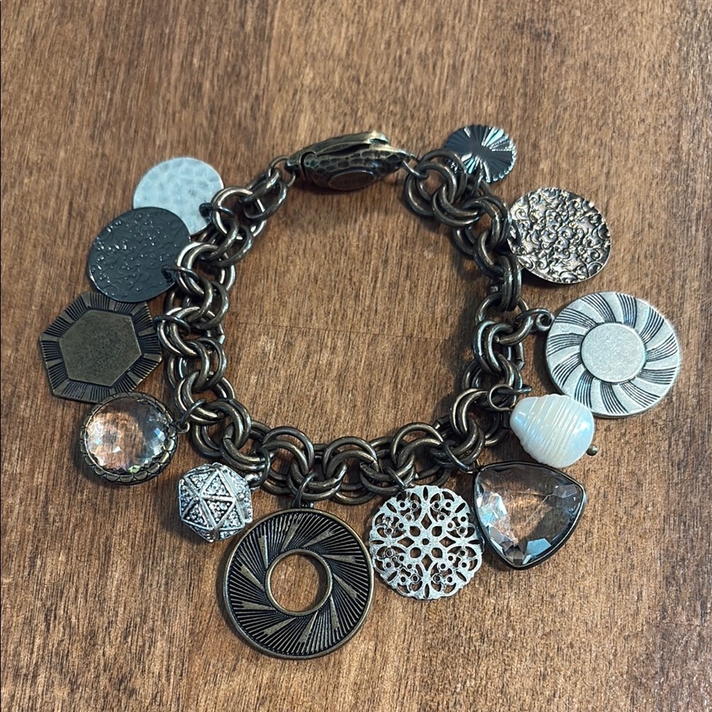 Chico's Silver and Brass Charm Bracelet